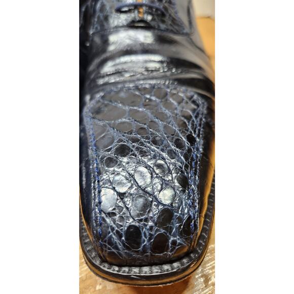 David Eden Navy 12 Crocodile/eel pattern EUC main image 9